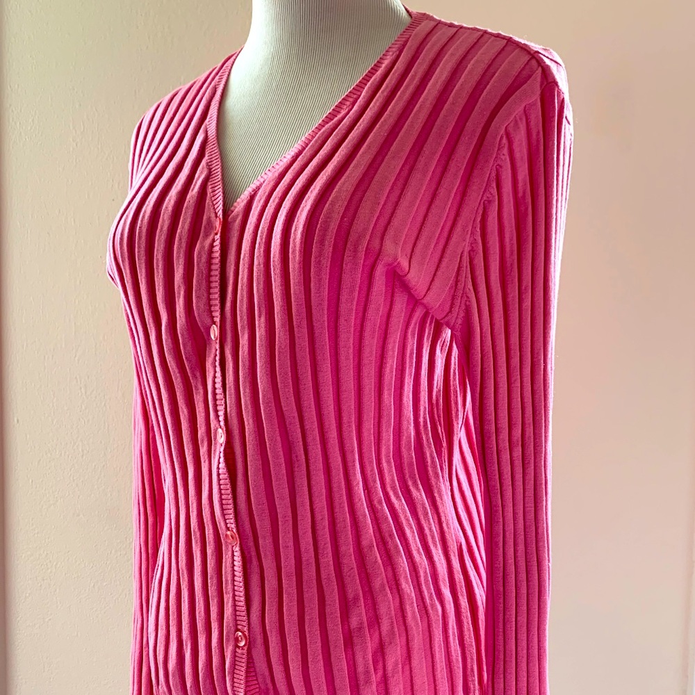 Pink Silk Cardigan Sweater Size M Willi Smith